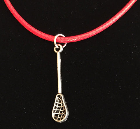 Lacrosse necklace with lacrosse stick charm
