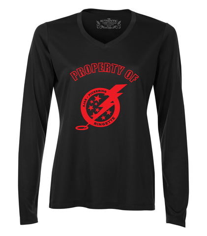 A/P Ringette Long Sleeve Black Wicking T-Shirt